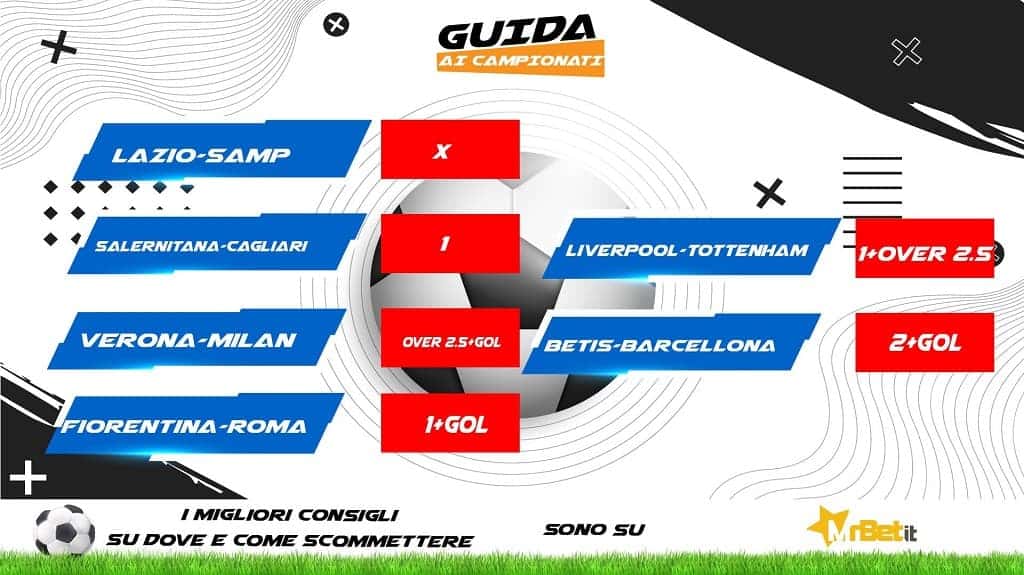 La Schedina di Guida ai campionati, realizzata in collaborazione con Mr Bet per la puntata del 6 maggio 2022.